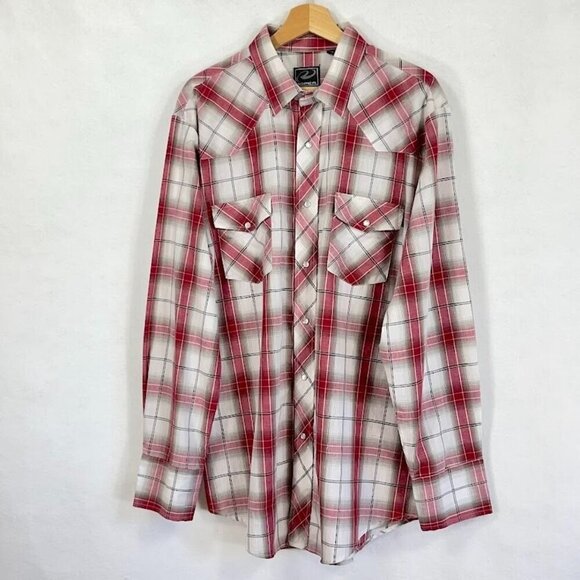 Roper Men's Pearl Snap Shirt Plaid Long Sleeve Silver Threads Western Rodeo XL - Picture 1 of 6